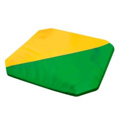 Мат гимнастический 1,3x1,3x0,05м складной скошенные углы цв.зеленый-желтый в Тюмени - tumen.mebel24.online | фото 1