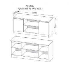 МОРИ МТВ 1200.1 Тумба под ТВ (графит) в Тюмени - tumen.mebel24.online | фото 3