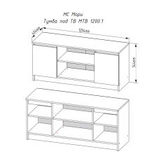 МОРИ МТВ 1200.1 Тумба под ТВ (белый) в Тюмени - tumen.mebel24.online | фото 2