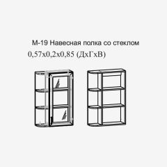 Париж №19 Навесная полка с зеркалом (ясень шимо свет/серый софт премиум) в Тюмени - tumen.mebel24.online | фото 2
