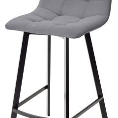 Полубарный стул CHILLI-QB SQUARE серый #27, велюр / черный каркас (H=66cm) М-City в Тюмени - tumen.mebel24.online | фото