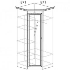 Шкаф угловой №641 "Флоренция" Фасад глухой (угол 871*871) Дуб оксфорд в Тюмени - tumen.mebel24.online | фото 2