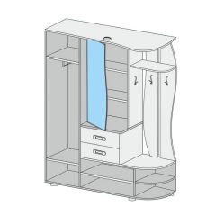 Прихожая Иннэс-1 вариант-1.6 Правая (венге/дуб белфорт) в Тюмени - tumen.mebel24.online | фото 2