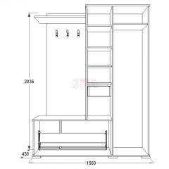 Прихожая Саша - 6 в Тюмени - tumen.mebel24.online | фото 2