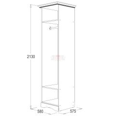 Шкаф 1-но дверный для одежды Ольга 1Н в Тюмени - tumen.mebel24.online | фото 2