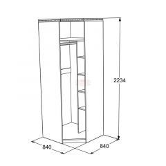 Шкаф 1-но дверный угловой Ольга-13 (840*840) в Тюмени - tumen.mebel24.online | фото 2