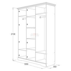 Шкаф 3-х дверный для одежды и белья Ольга-12 ЛДСП в Тюмени - tumen.mebel24.online | фото 2