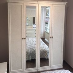 Шкаф 4-х створчатый (1+2+1) с зеркалом Афина (крем корень) в Тюмени - tumen.mebel24.online | фото 2