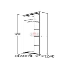 МИРАЖ 10.1 (620) Шкаф для платья и белья в Тюмени - tumen.mebel24.online | фото 5