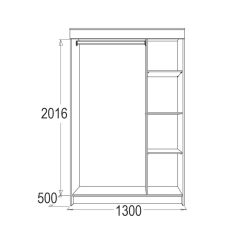 МИРАЖ 11 (1300) Шкаф для платья и белья в Тюмени - tumen.mebel24.online | фото 2