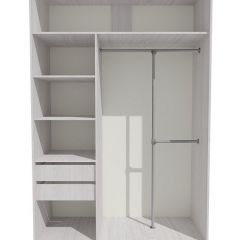 Шкаф-купе 1300 серии SILVER S3+S4+B2+PL4 (2 ящика+F обр.штанга) профиль «Серебро» в Тюмени - tumen.mebel24.online | фото 2