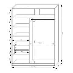 Шкаф-купе 1700 серии NEW CLASSIC K3+K3+B2+PL1 (2 ящика+1 штанга) профиль «Капучино» в Тюмени - tumen.mebel24.online | фото 3