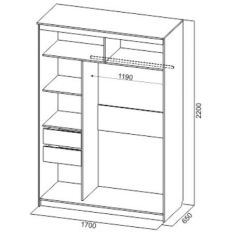 Шкаф-купе №19 Серия 3 Инфинити с зеркалами (1700) Ясень Анкор светлый в Тюмени - tumen.mebel24.online | фото 6