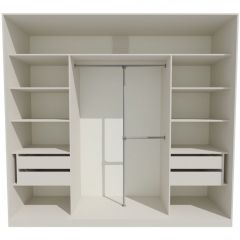 Шкаф-купе 2450 серии NEW CLASSIC K1+K1+K1+B22+PL4 (по 2 ящика лев/прав+F обр.штанга) профиль «Капучино» в Тюмени - tumen.mebel24.online | фото 2