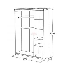 Шкаф-купе 3-х дверный Ольга-13 (1500) в Тюмени - tumen.mebel24.online | фото 2