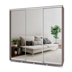МАРТИН Шкаф-купе с зеркалами Шимо темный (2200*450) М423 в Тюмени - tumen.mebel24.online | фото