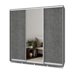 МАРТИН Шкаф-купе с зеркалом Камень темный (2200*450) М422 в Тюмени - tumen.mebel24.online | фото