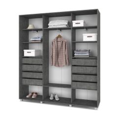 МАРТИН Шкаф-купе с зеркалом Камень темный (2200*450) М422 в Тюмени - tumen.mebel24.online | фото 4