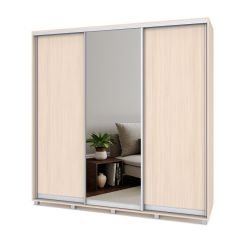 МАРТИН Шкаф-купе с зеркалом Млечный дуб (2200*450) М422 в Тюмени - tumen.mebel24.online | фото