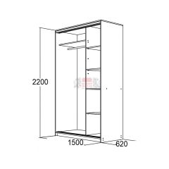 МИРАЖ 15.1 (620) Шкаф для платья и белья в Тюмени - tumen.mebel24.online | фото 2
