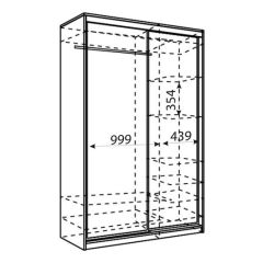 Шкаф-купе Рене 1500 вариант 3 (ЛДСП/Зеркало) в Тюмени - tumen.mebel24.online | фото 2