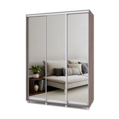 РОЛАНД Шкаф-купе с зеркалами Шимо темный (600*1600) Р663 в Тюмени - tumen.mebel24.online | фото