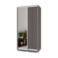 РОЛАНД Шкаф-купе с зеркалом Анкор темный (450*1100) Р412 в Тюмени - tumen.mebel24.online | фото