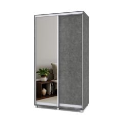 РОЛАНД Шкаф-купе с зеркалом Камень темный (450*1200) Р422 в Тюмени - tumen.mebel24.online | фото