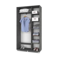 РОЛАНД Шкаф-купе с зеркалом Камень темный (450*1200) Р422 в Тюмени - tumen.mebel24.online | фото 2