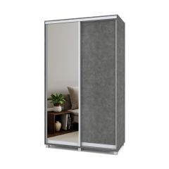 РОЛАНД Шкаф-купе с зеркалом Камень темный (450*1300) Р432 в Тюмени - tumen.mebel24.online | фото 2