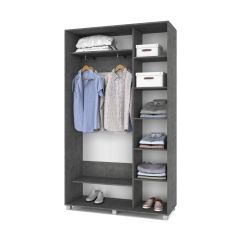 РОЛАНД Шкаф-купе с зеркалом Камень темный (450*1300) Р432 в Тюмени - tumen.mebel24.online | фото 3