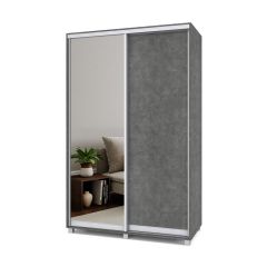 РОЛАНД Шкаф-купе с зеркалом Камень темный (450*1400) Р442 в Тюмени - tumen.mebel24.online | фото 2