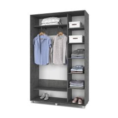 РОЛАНД Шкаф-купе с зеркалом Камень темный (450*1400) Р442 в Тюмени - tumen.mebel24.online | фото 3