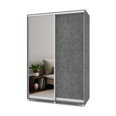 РОЛАНД Шкаф-купе с зеркалом Камень темный (450*1500) Р452 в Тюмени - tumen.mebel24.online | фото 2