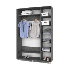 РОЛАНД Шкаф-купе с зеркалом Камень темный (450*1500) Р452 в Тюмени - tumen.mebel24.online | фото 3