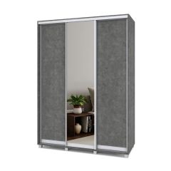 РОЛАНД Шкаф-купе с зеркалом Камень темный (450*1600) Р462 в Тюмени - tumen.mebel24.online | фото 2