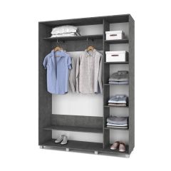 РОЛАНД Шкаф-купе с зеркалом Камень темный (450*1600) Р462 в Тюмени - tumen.mebel24.online | фото 3