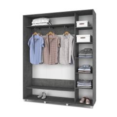 РОЛАНД Шкаф-купе с зеркалом Камень темный (450*1800) Р482 в Тюмени - tumen.mebel24.online | фото 2