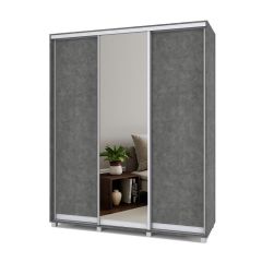 РОЛАНД Шкаф-купе с зеркалом Камень темный (600*1800) Р682 в Тюмени - tumen.mebel24.online | фото