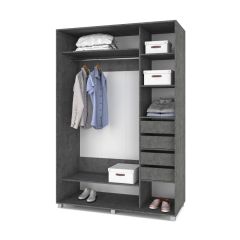 РОЛАНД Шкаф-купе с зеркалом Камень темный (600*1800) Р682 в Тюмени - tumen.mebel24.online | фото 4
