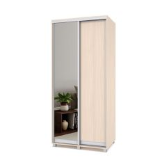 РОЛАНД Шкаф-купе с зеркалом Млечный дуб (450*1000) Р402 в Тюмени - tumen.mebel24.online | фото 2