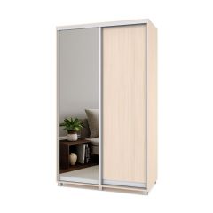 РОЛАНД Шкаф-купе с зеркалом Млечный дуб (450*1300) Р432 в Тюмени - tumen.mebel24.online | фото 2