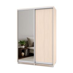 РОЛАНД Шкаф-купе с зеркалом Млечный дуб (450*1500) Р452 в Тюмени - tumen.mebel24.online | фото 2