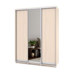 РОЛАНД Шкаф-купе с зеркалом Млечный дуб (450*1700) Р472 в Тюмени - tumen.mebel24.online | фото