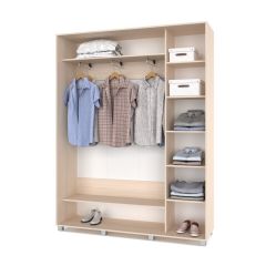 РОЛАНД Шкаф-купе с зеркалом Млечный дуб (450*1700) Р472 в Тюмени - tumen.mebel24.online | фото 2