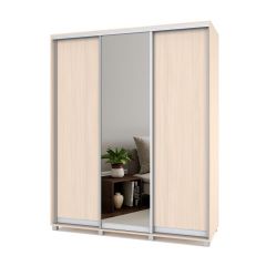 РОЛАНД Шкаф-купе с зеркалом Млечный дуб (450*1800) Р482 в Тюмени - tumen.mebel24.online | фото