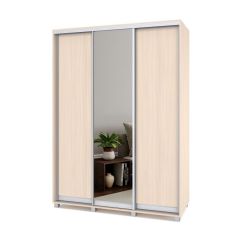 РОЛАНД Шкаф-купе с зеркалом Млечный дуб (600*1700)  Р672 в Тюмени - tumen.mebel24.online | фото