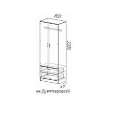 Шкаф платяной Дуэт с ящиками (Ясень шимо темный/светлый) в Тюмени - tumen.mebel24.online | фото 2