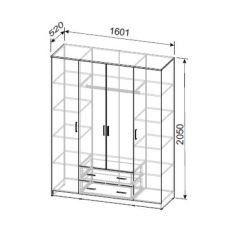 Шкаф ШК 1 (Ясень Анкор светлый) в Тюмени - tumen.mebel24.online | фото 2
