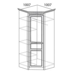 Шкаф угловой №183 "Лючия" Фасад зеркало (Угол 1007*1007) Дуб оксфорд в Тюмени - tumen.mebel24.online | фото 2